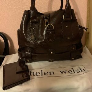 Helen Welsh chocolate brown hobo bag with wallet